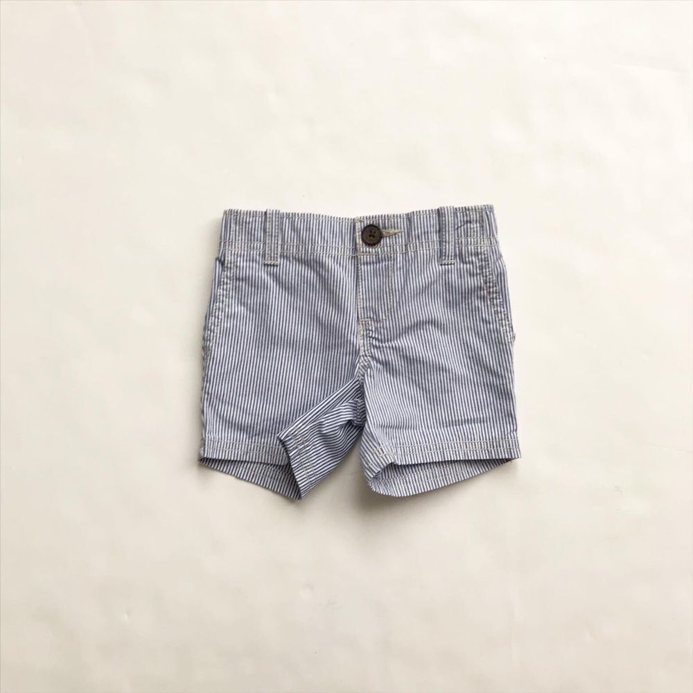 Carter’s blue pinstripe shorts EUC 6 months